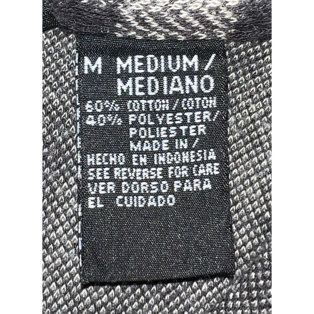 Knightsbridge Black Gray Plaid Knit Longsleeve Polo Shirt Mens M Contrast Trim - Picture 6 of 10